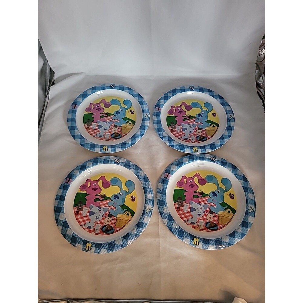 Lot Of 4 Vintage BLUES CLUES child's dinner plate by Zak Designs 8 1/2"